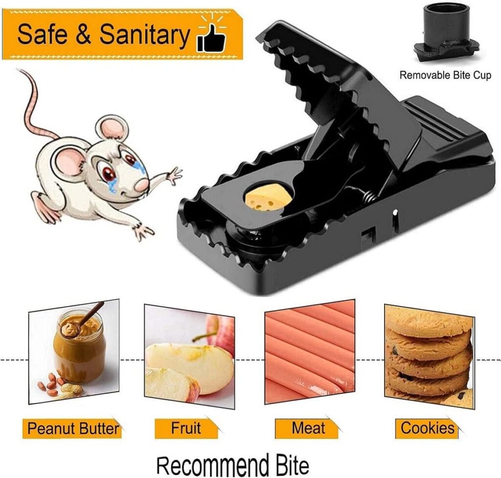 Feeke Mouse Traps, Mice Traps for House, Small Mice Trap Indoor Quick Effective Sanitary Safe Mousetrap Catcher for Family and Pet - 6 Pack, (M01-6Pack)